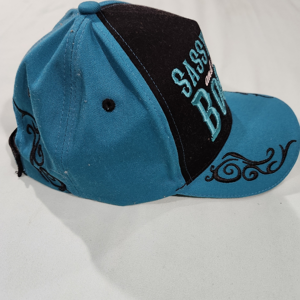 Teal and Black Embroidered Women's Hat - Picture 2 of 4